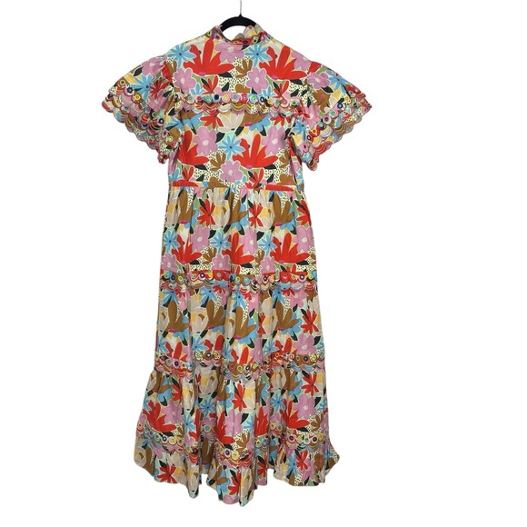 NEW Celia B Freya Dress Floral Multicolor Button Down Maxi Dress A-line Large - Picture 4 of 14